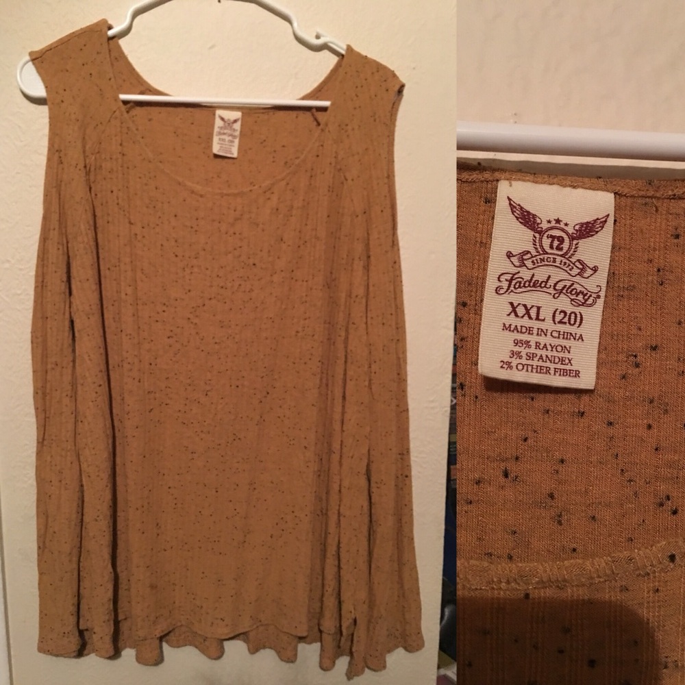 Mustard Yellow Cold Shoulder Top